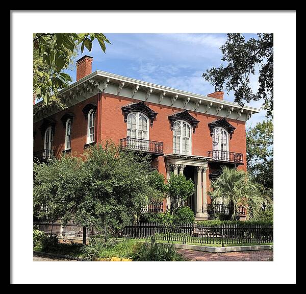 Historic Red Brick Mansion - Framed Print