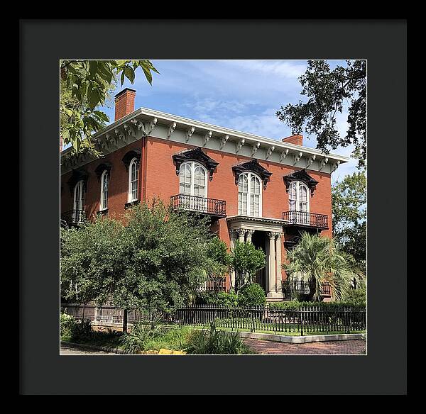 Historic Red Brick Mansion - Framed Print