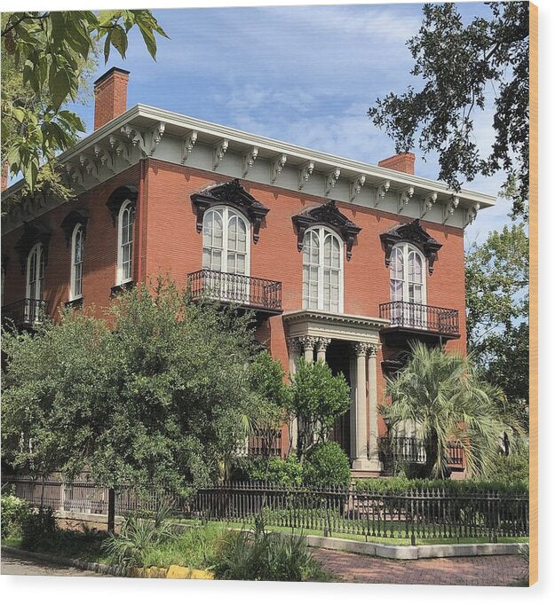 Historic Red Brick Mansion - Wood Print