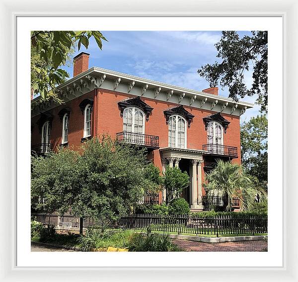 Historic Red Brick Mansion - Framed Print