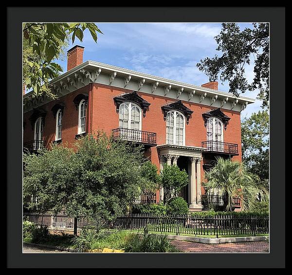 Historic Red Brick Mansion - Framed Print