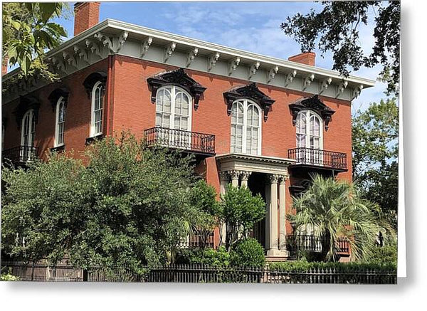 Historic Red Brick Mansion - Greeting Card