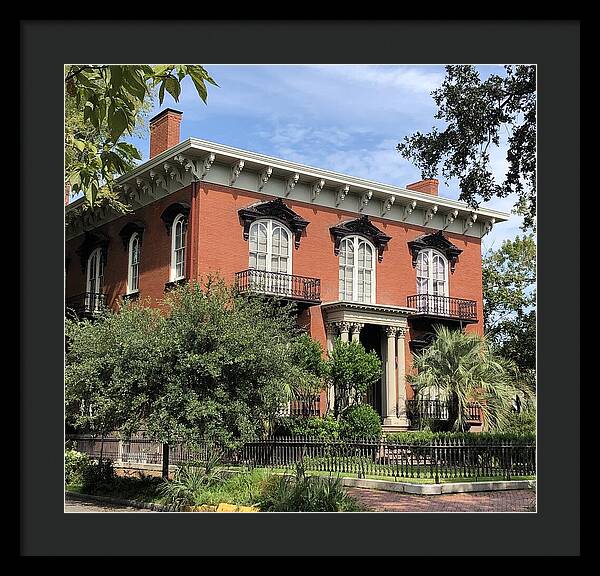 Historic Red Brick Mansion - Framed Print