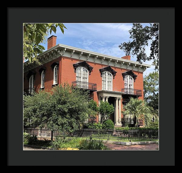 Historic Red Brick Mansion - Framed Print