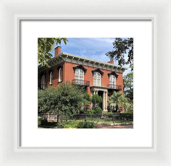 Historic Red Brick Mansion - Framed Print