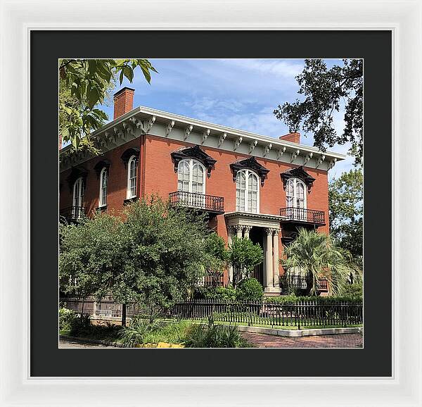 Historic Red Brick Mansion - Framed Print