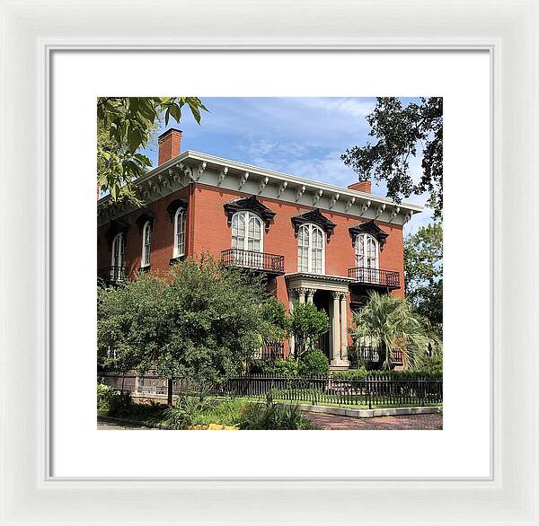 Historic Red Brick Mansion - Framed Print