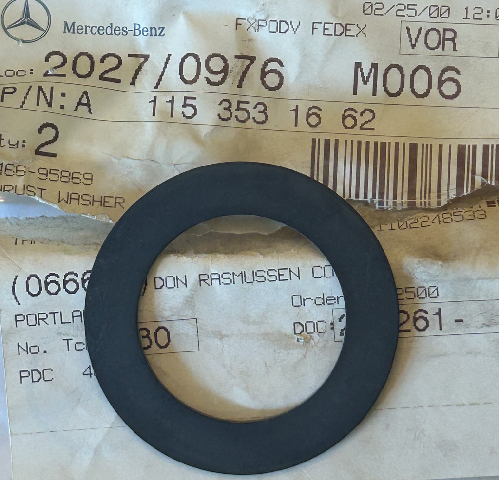 MERCEDES NOS GENUINE REAR AXLE THRUST SPACER 115 353 16 62