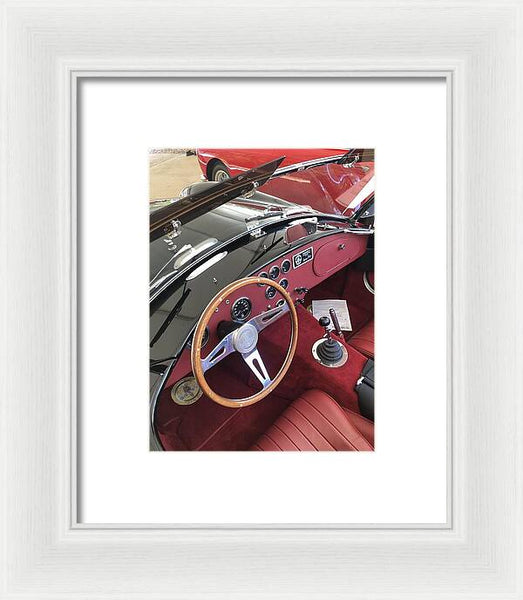 Shelby Cobra Sports Car interior - Framed Print
