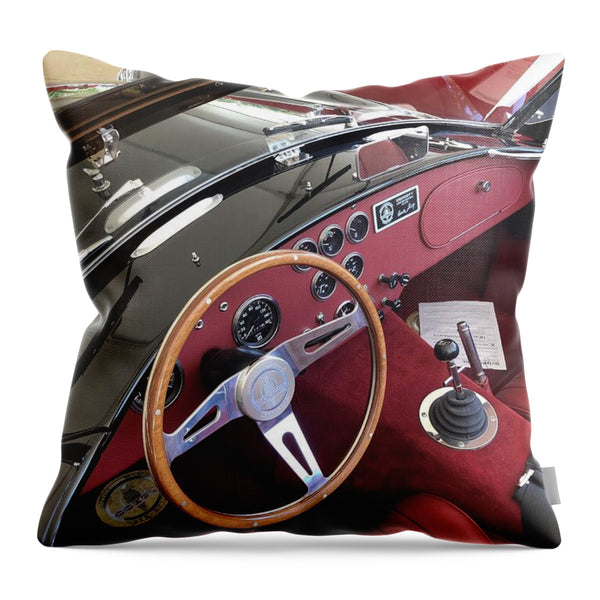 Shelby Cobra Sports Car interior - Throw Pillow