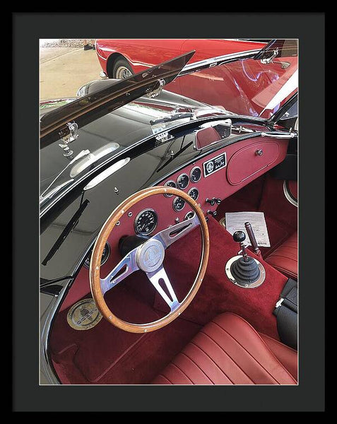 Shelby Cobra Sports Car interior - Framed Print