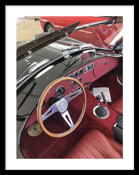 Shelby Cobra Sports Car interior - Framed Print