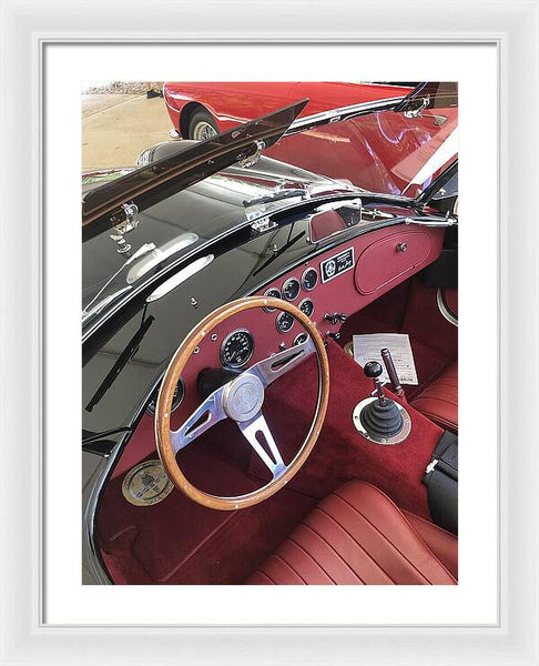 Shelby Cobra Sports Car interior - Framed Print