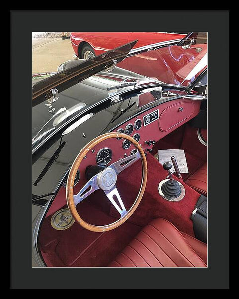 Shelby Cobra Sports Car interior - Framed Print