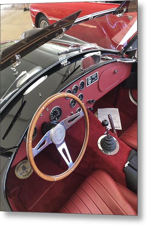 Shelby Cobra Sports Car interior - Metal Print