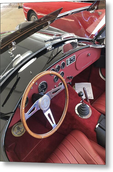 Shelby Cobra Sports Car interior - Metal Print