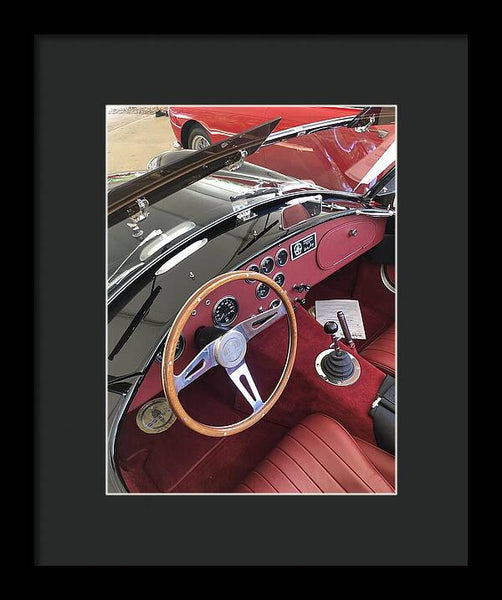 Shelby Cobra Sports Car interior - Framed Print