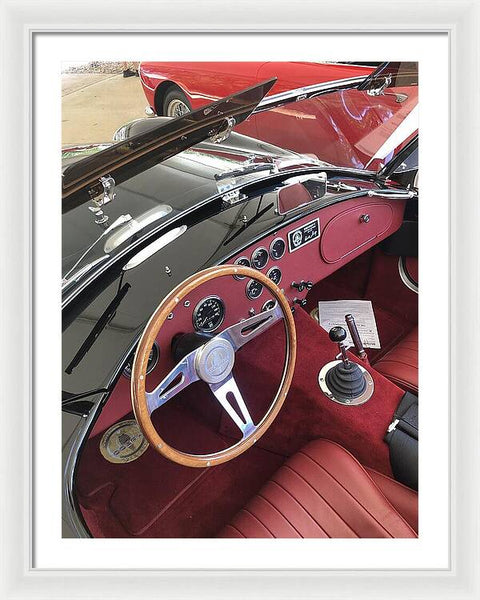Shelby Cobra Sports Car interior - Framed Print