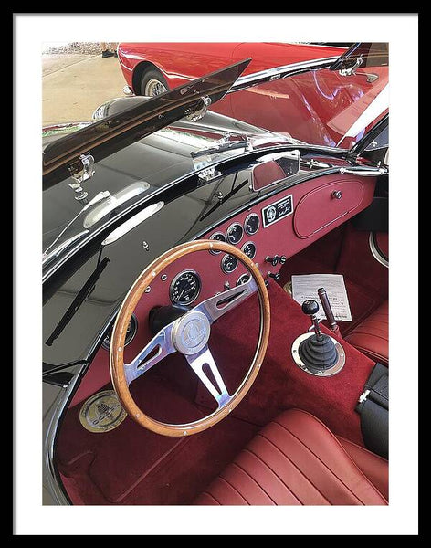 Shelby Cobra Sports Car interior - Framed Print
