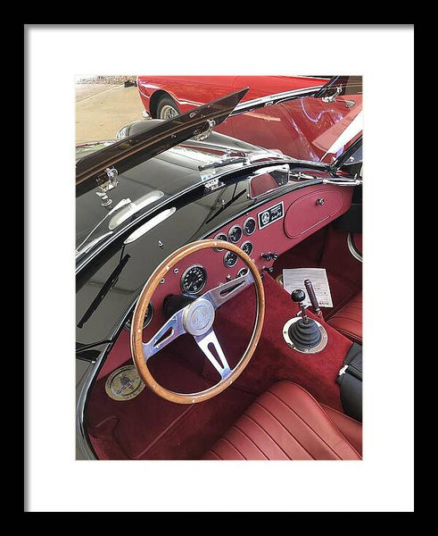 Shelby Cobra Sports Car interior - Framed Print