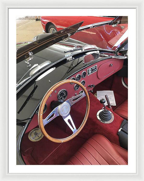 Shelby Cobra Sports Car interior - Framed Print
