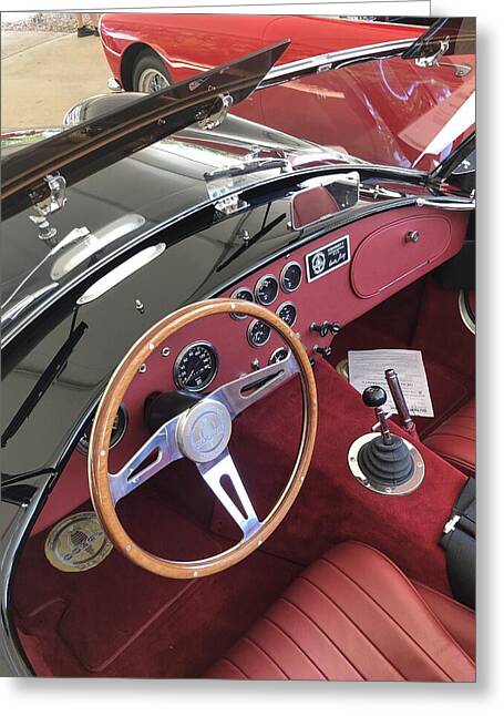 Shelby Cobra Sports Car interior - Greeting Card