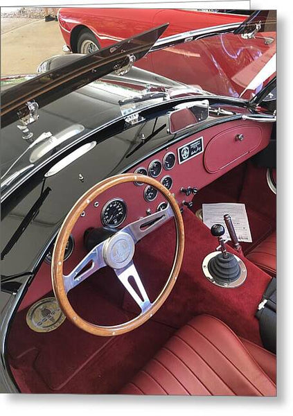 Shelby Cobra Sports Car interior - Greeting Card