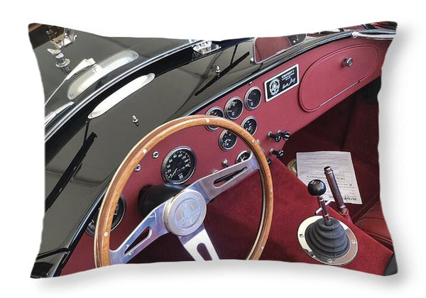 Shelby Cobra Sports Car interior - Throw Pillow