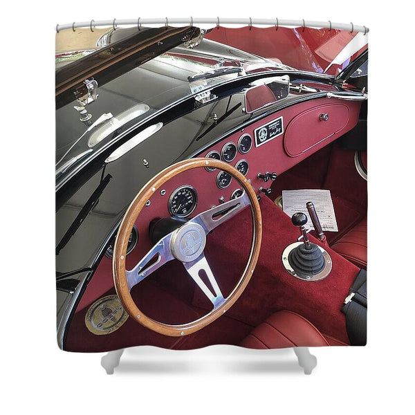 Shelby Cobra Sports Car interior - Shower Curtain