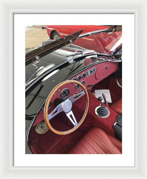 Shelby Cobra Sports Car interior - Framed Print