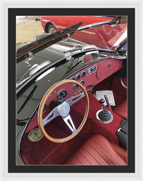 Shelby Cobra Sports Car interior - Framed Print