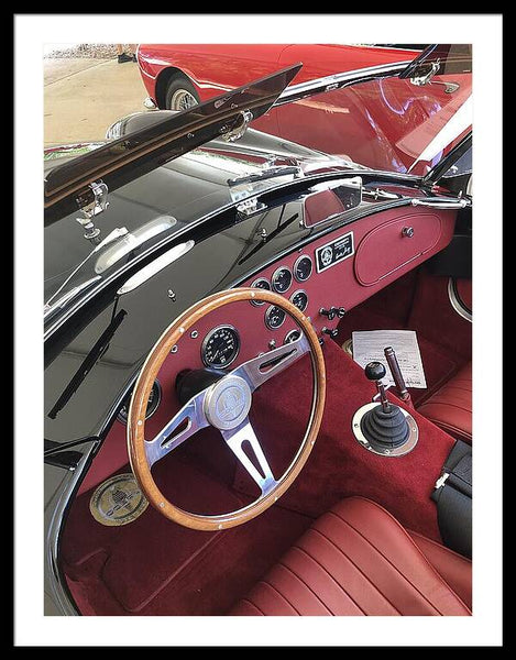 Shelby Cobra Sports Car interior - Framed Print