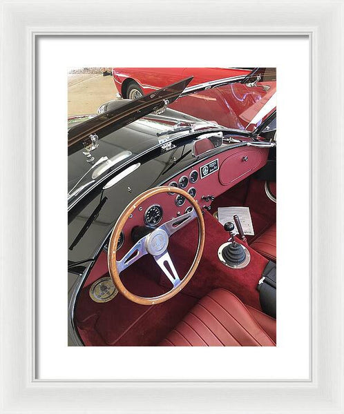 Shelby Cobra Sports Car interior - Framed Print