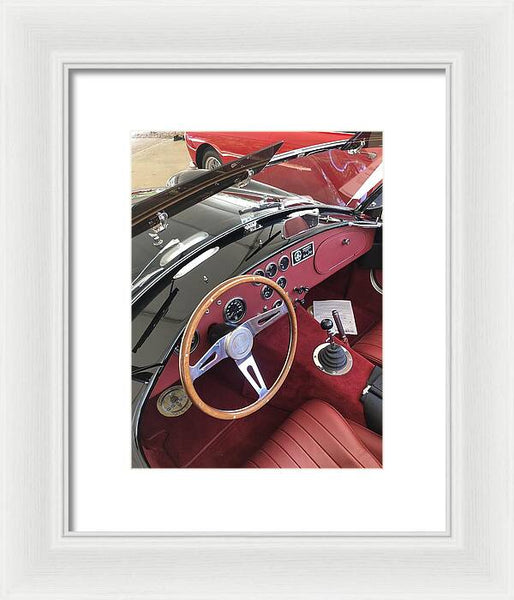 Shelby Cobra Sports Car interior - Framed Print