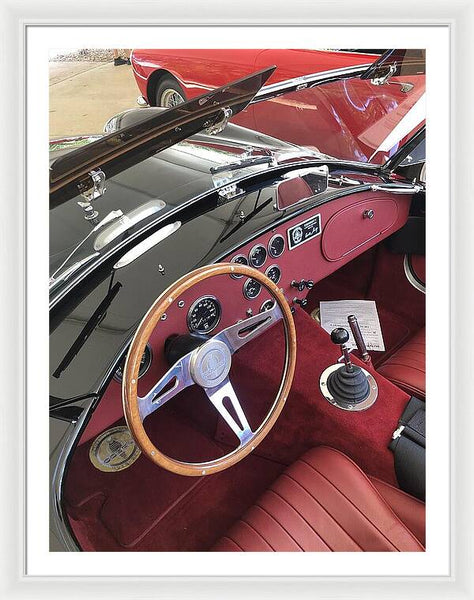 Shelby Cobra Sports Car interior - Framed Print
