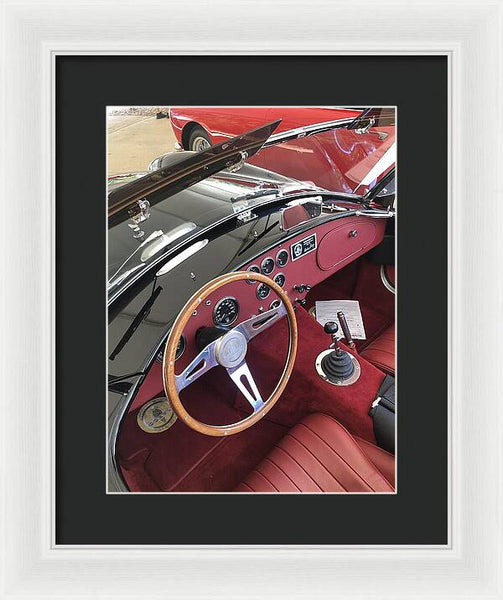 Shelby Cobra Sports Car interior - Framed Print