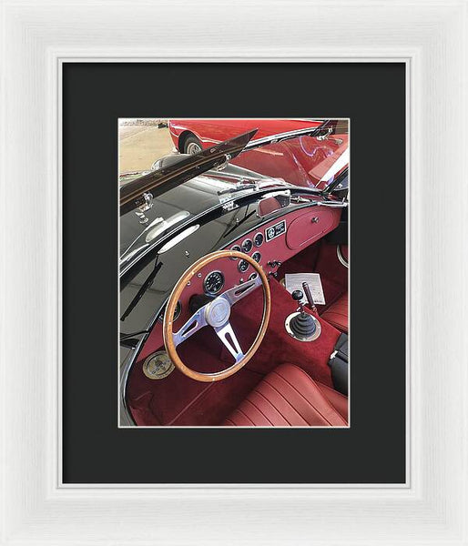 Shelby Cobra Sports Car interior - Framed Print
