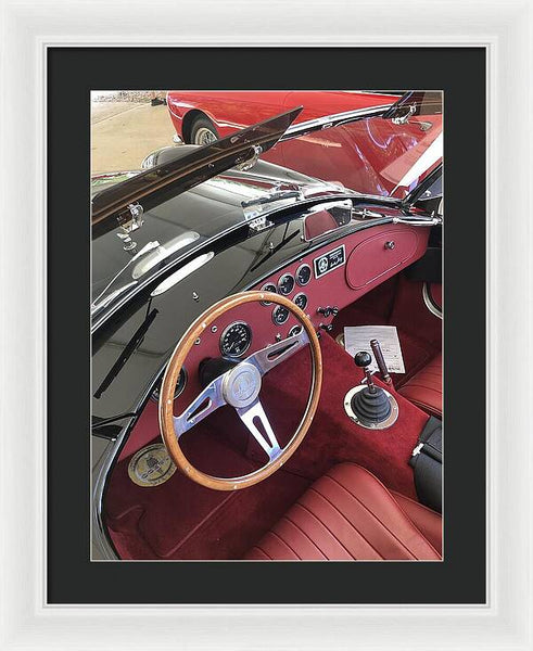 Shelby Cobra Sports Car interior - Framed Print