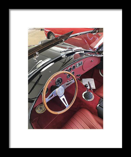 Shelby Cobra Sports Car interior - Framed Print