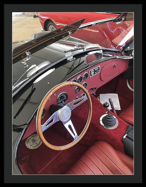 Shelby Cobra Sports Car interior - Framed Print