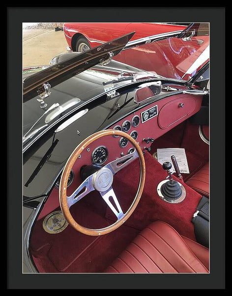 Shelby Cobra Sports Car interior - Framed Print