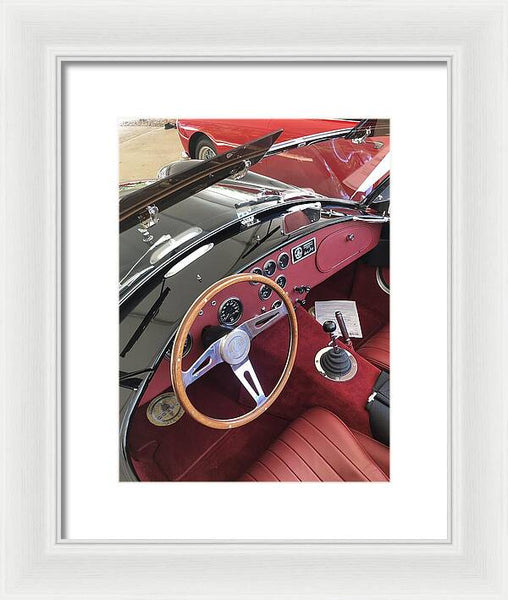 Shelby Cobra Sports Car interior - Framed Print