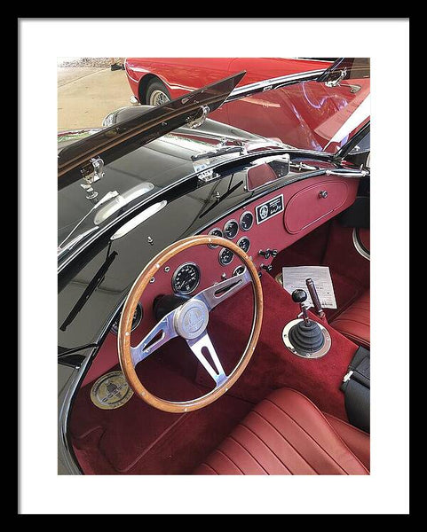 Shelby Cobra Sports Car interior - Framed Print