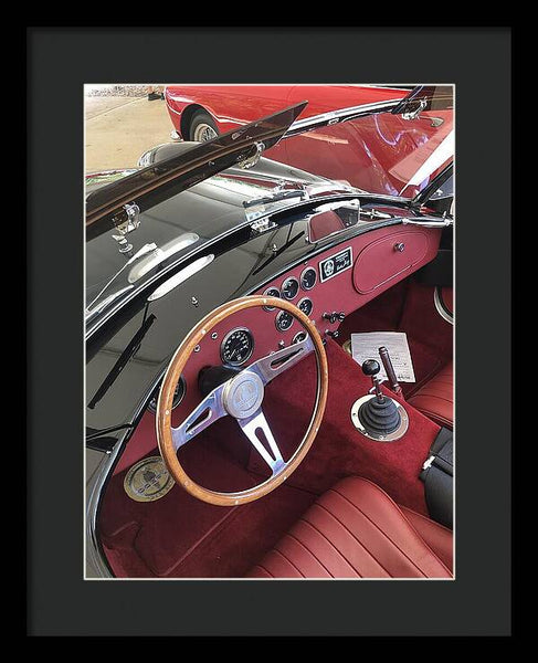 Shelby Cobra Sports Car interior - Framed Print