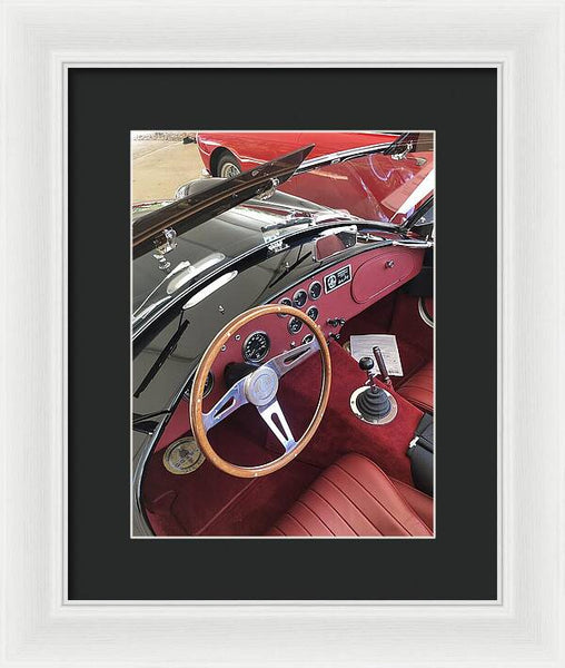 Shelby Cobra Sports Car interior - Framed Print
