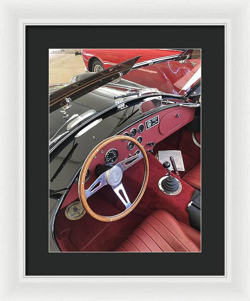 Shelby Cobra Sports Car interior - Framed Print