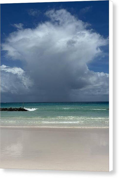 Storm Clouds Over Tranquil Beach - Canvas Print