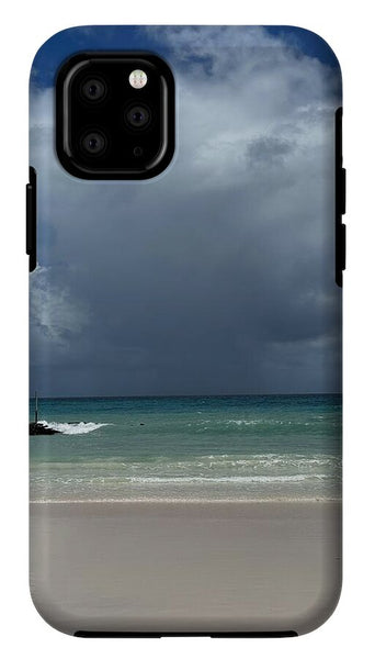 Storm Clouds Over Tranquil Beach - Phone Case