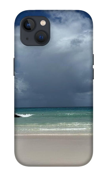 Storm Clouds Over Tranquil Beach - Phone Case
