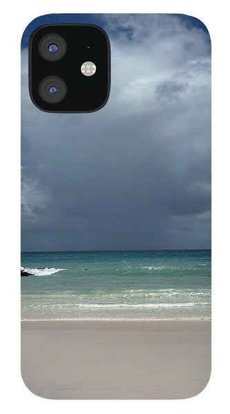 Storm Clouds Over Tranquil Beach - Phone Case
